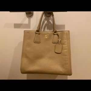 Authentic Prada calf leather tote bag